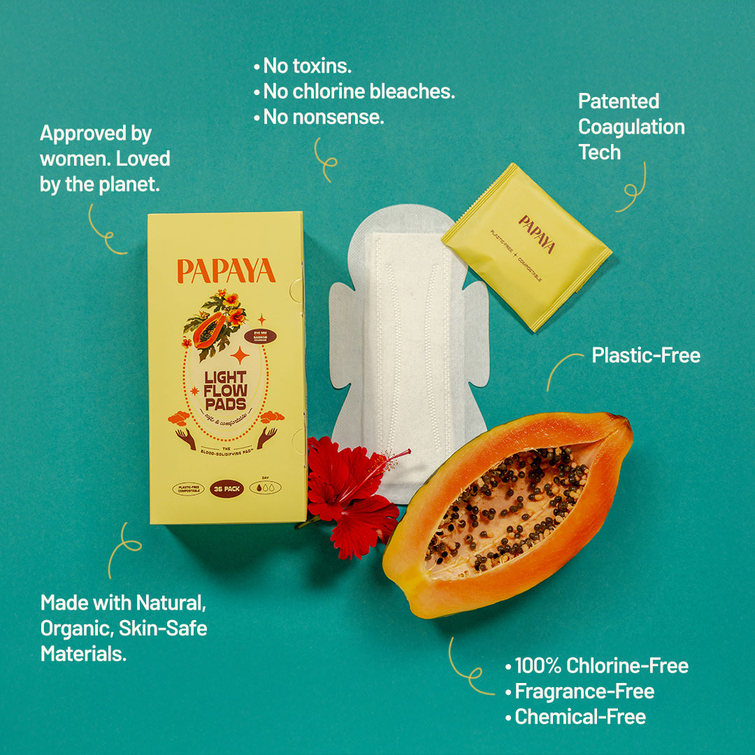 Papaya Light Flow Menstrual Pads