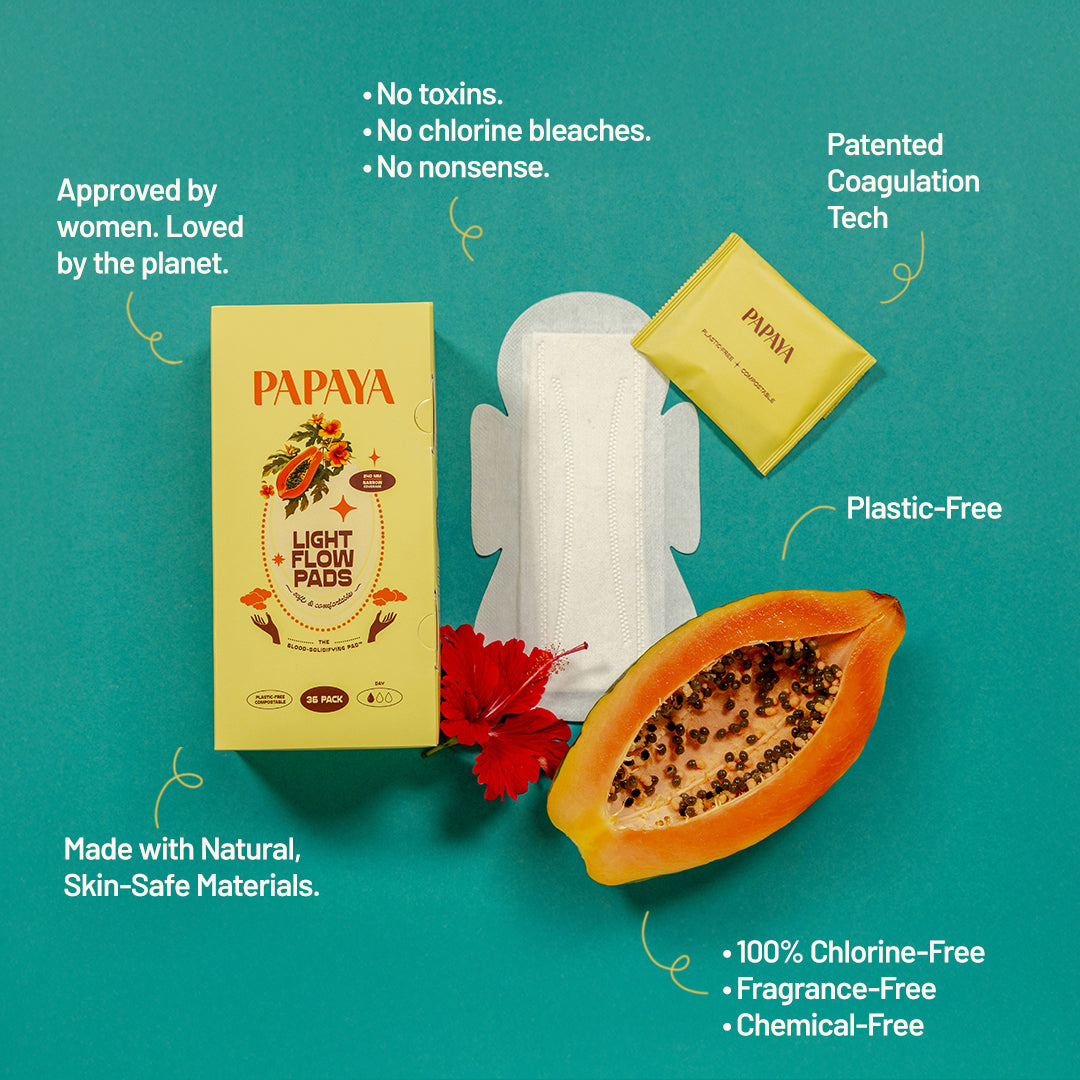 Papaya Light Flow Menstrual Pads