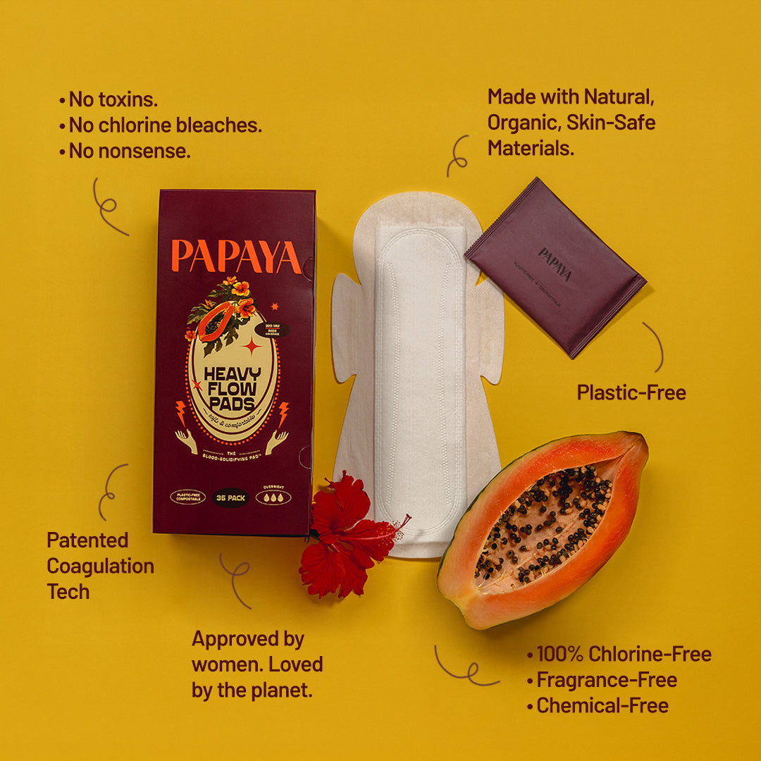 Papaya Heavy Flow Menstrual Pads