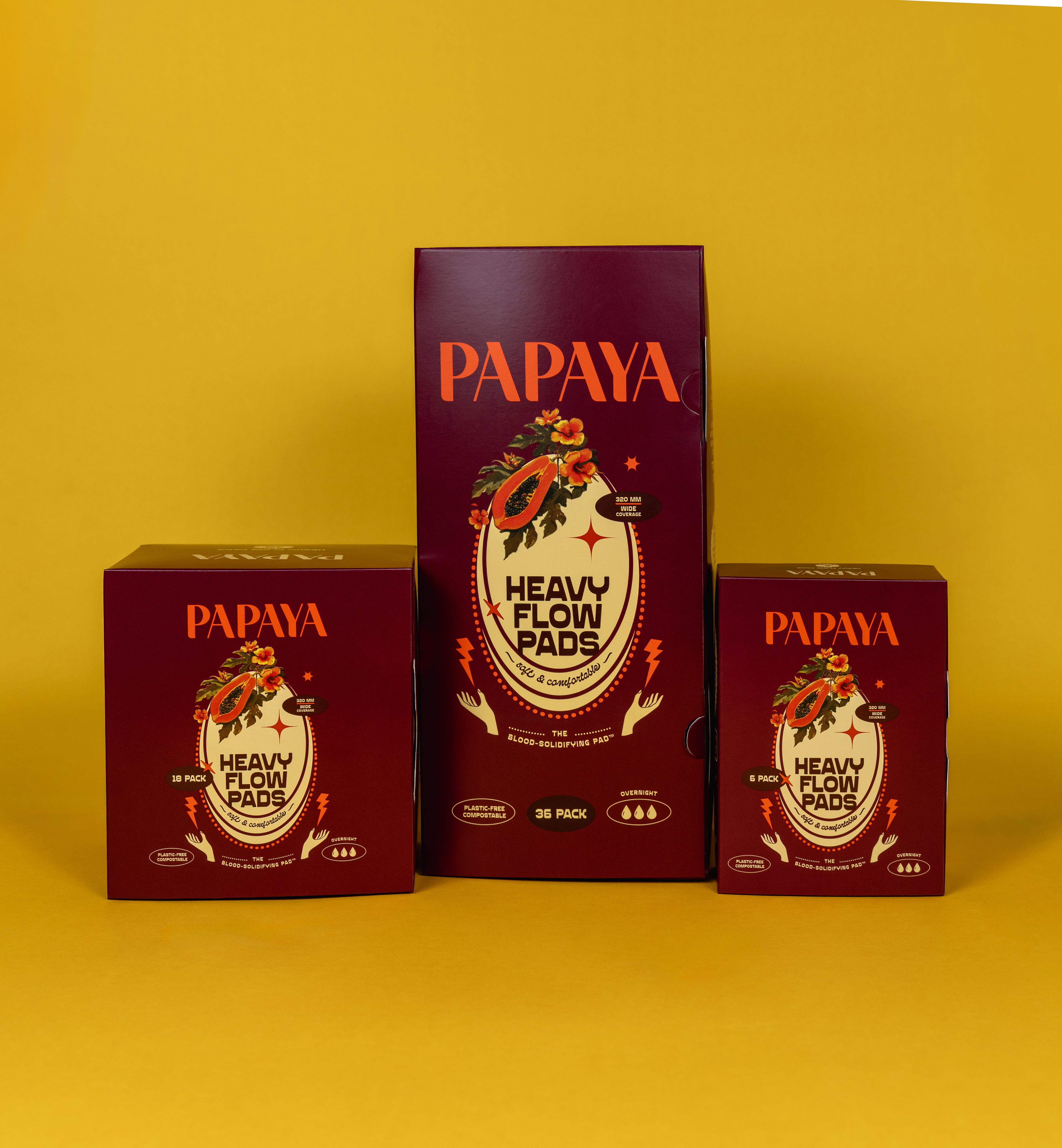 Papaya Heavy Flow Menstrual Pads