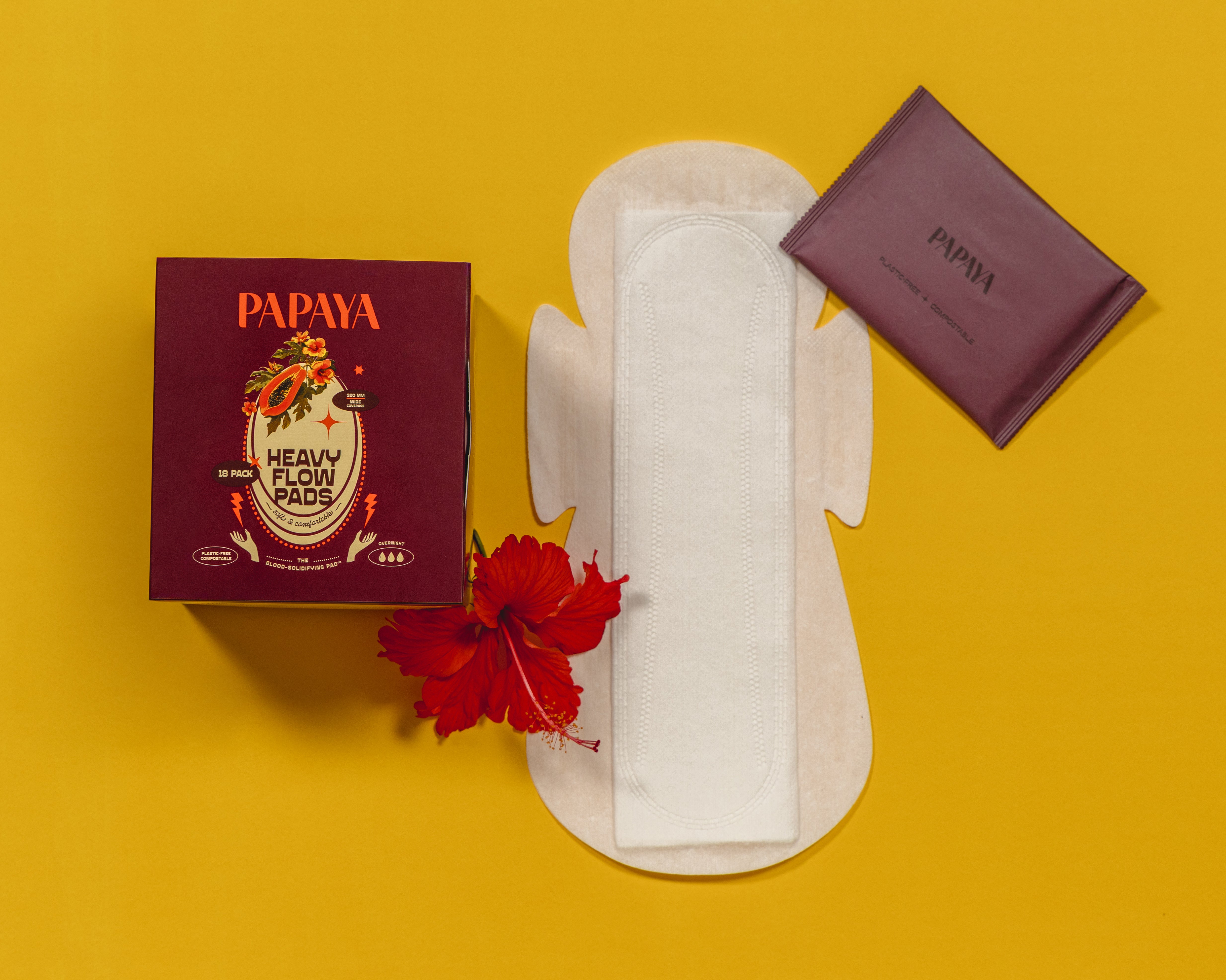 Papaya Heavy Flow Menstrual Pads