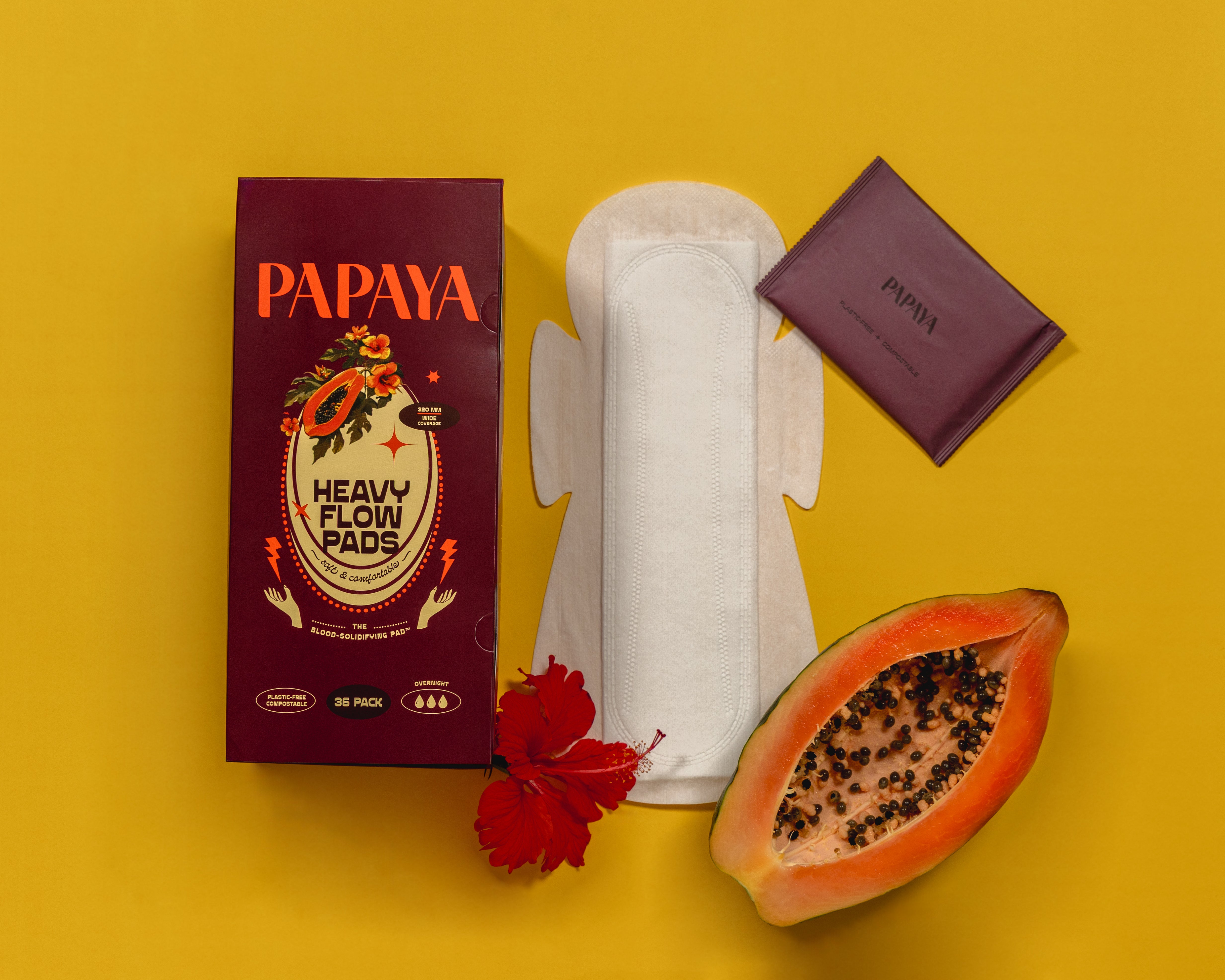 Papaya Heavy Flow Menstrual Pads