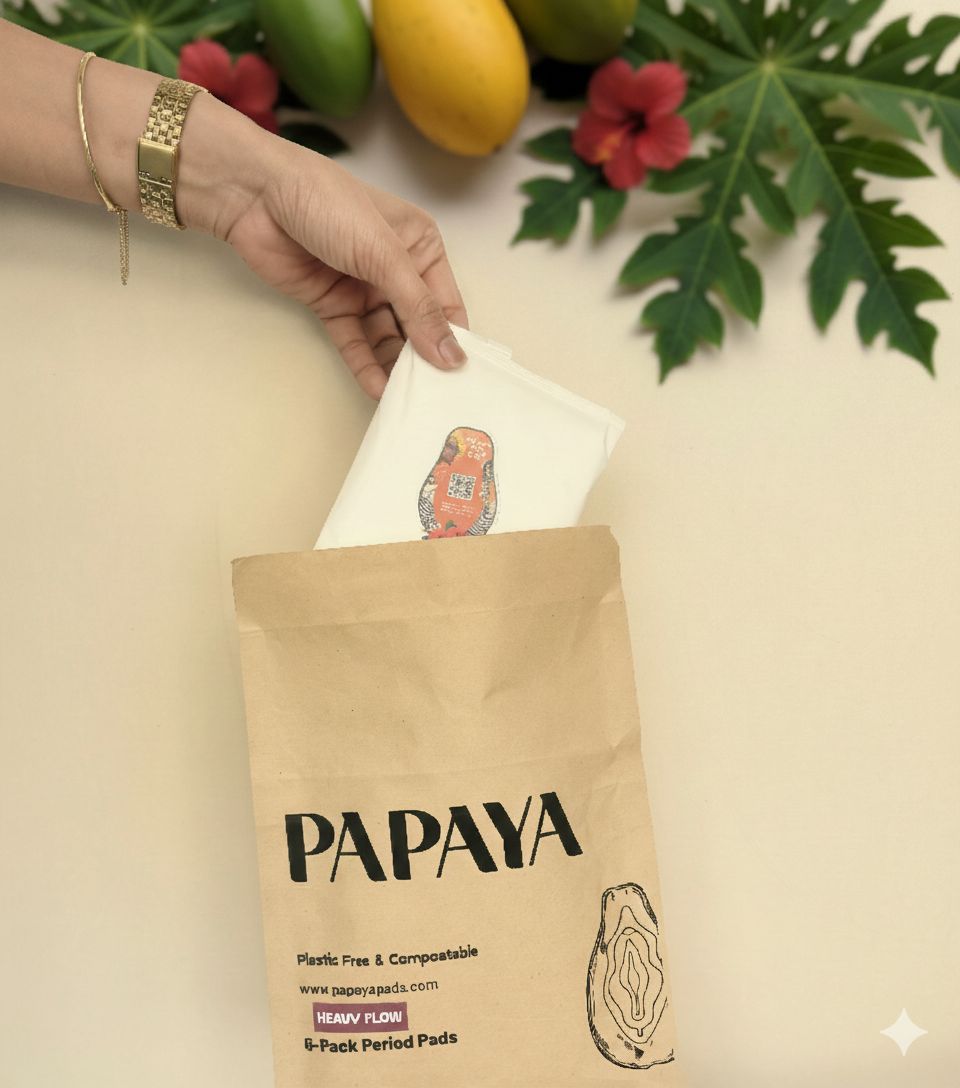 Papaya Heavy Flow Menstrual Pad Trial Pack of 6