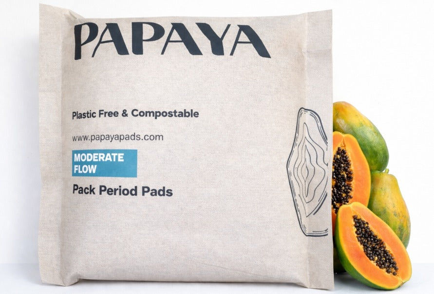 Papaya Medium Flow Menstrual Pad Trial Pack of 6