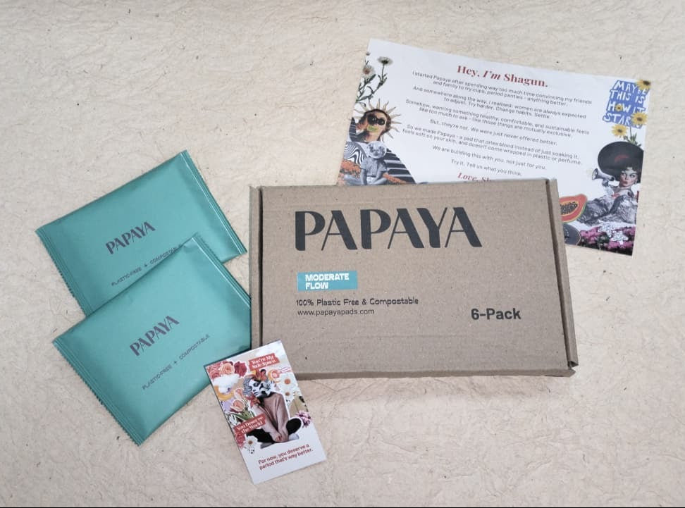 Papaya Medium Flow Menstrual Pad Trial Pack of 6