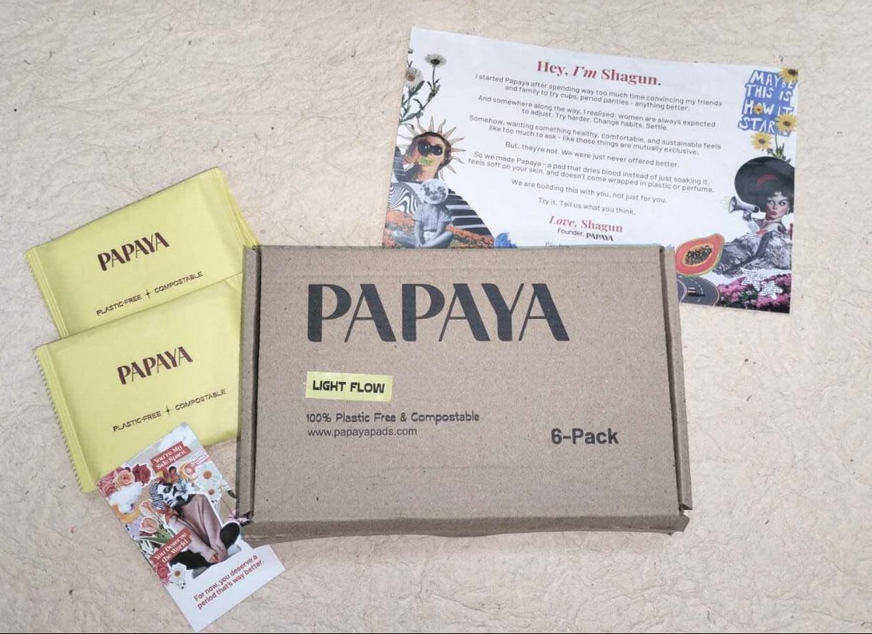 Papaya Light Flow Menstrual Pad Trial Pack of 6